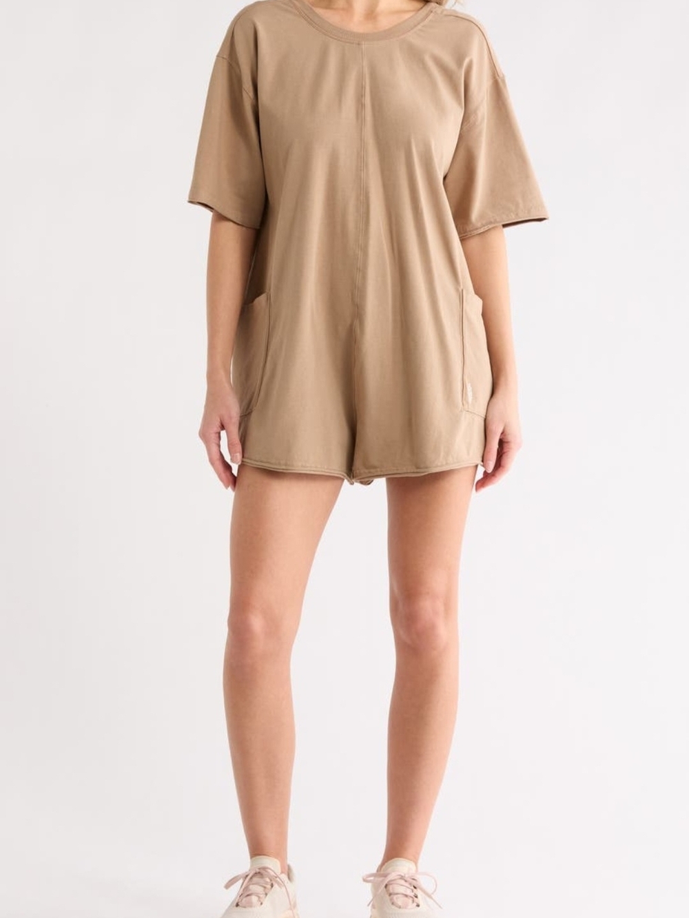 FP Movement by Free People Tan Short Sleeve Romper